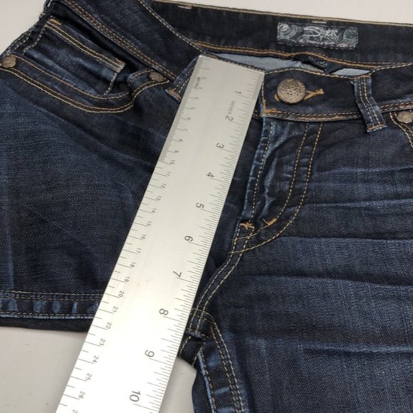 LIKE NEW VINTAGE SILVER SUKI FLARE BOOT JEANS 30x32 ⭐️ - Picture 11 of 16